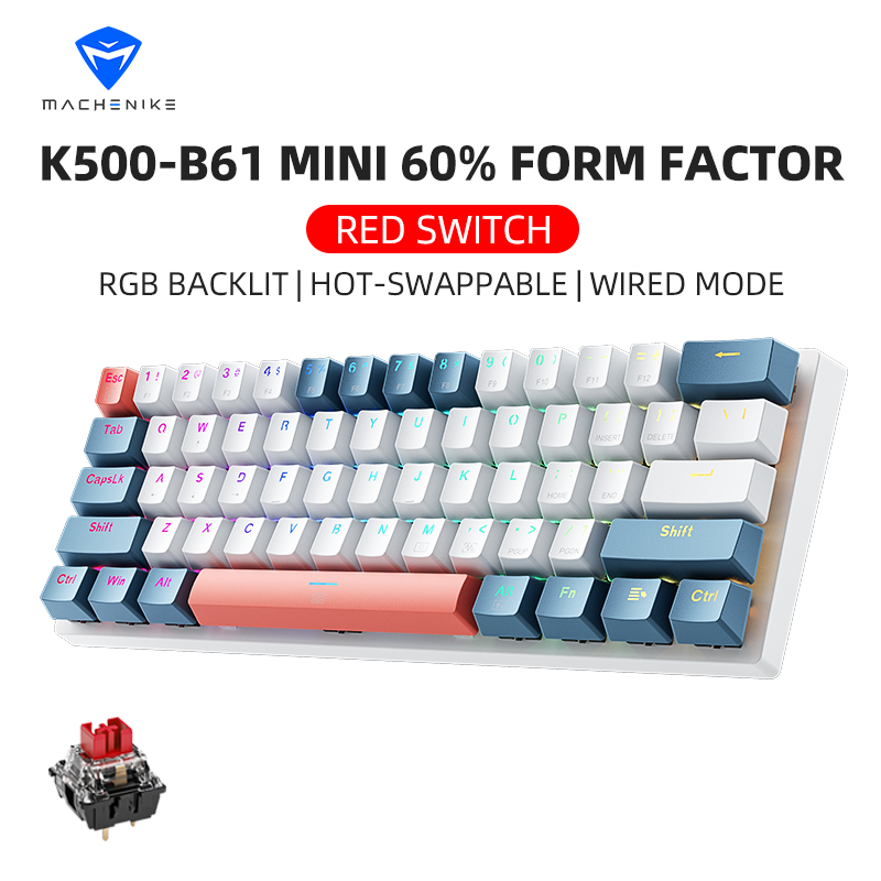 Keyboard Gaming Blue Switch - K500-B61 Machenike Mini Mechaniczna Klawiatura 60%
