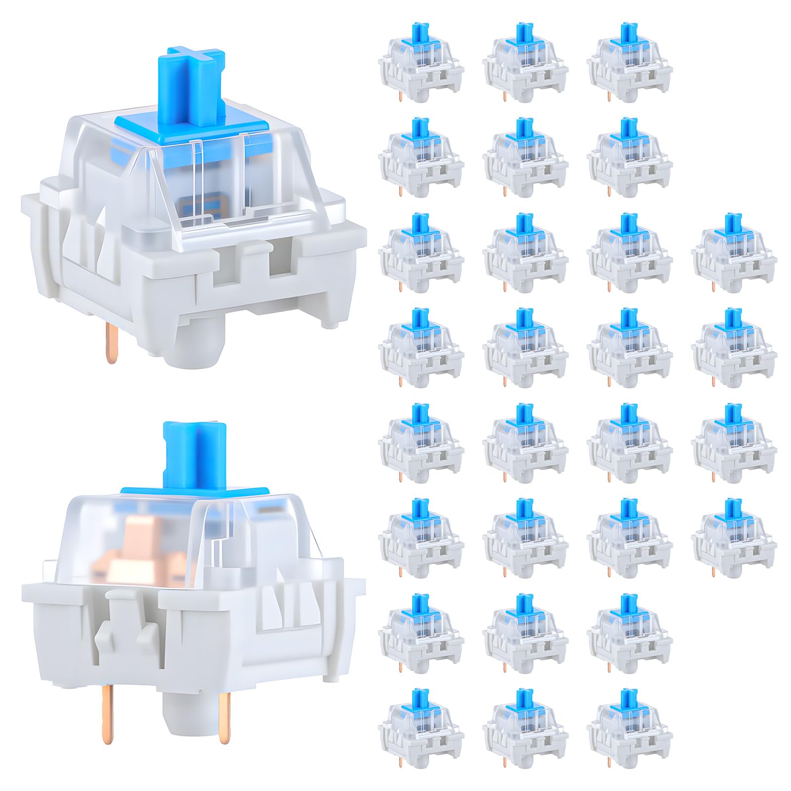Keyboard Gaming Blue Switch - 30 szt. Przełączników do Klawiatury Mechanicznej
