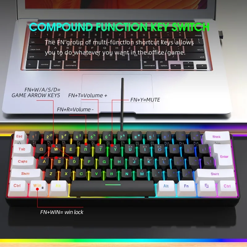 Zestaw Klawiatura i Mysz 60% d – Gaming Keyboard And Mouse Mobile recenzja i cena