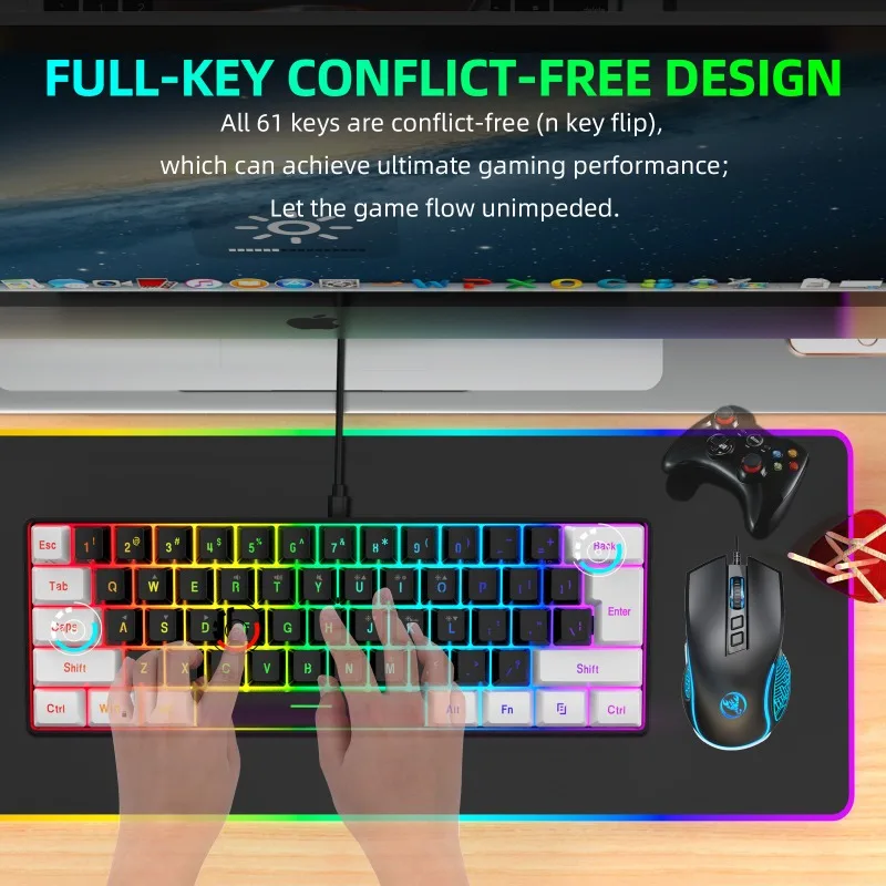 Zestaw Klawiatura i Mysz 60% d – Gaming Keyboard And Mouse Mobile recenzja i cena