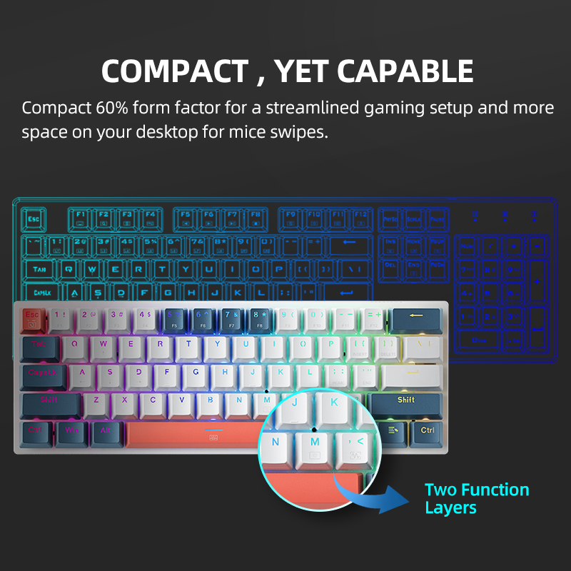 K500-B61 Machenike Mini Mechan – Keyboard Gaming Blue Switch recenzja i cena